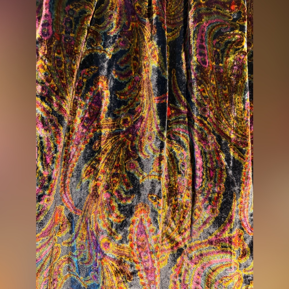 Anthropology Multicolor Velvet Wrap Top - Picture 12 of 16